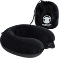 Travel Neck Pillow, Top Memory Foam Pillow for Head Support, Ideal for Airplanes, Cars, and Home Recliners, Adjustable and Soft (Black) by Makimoo