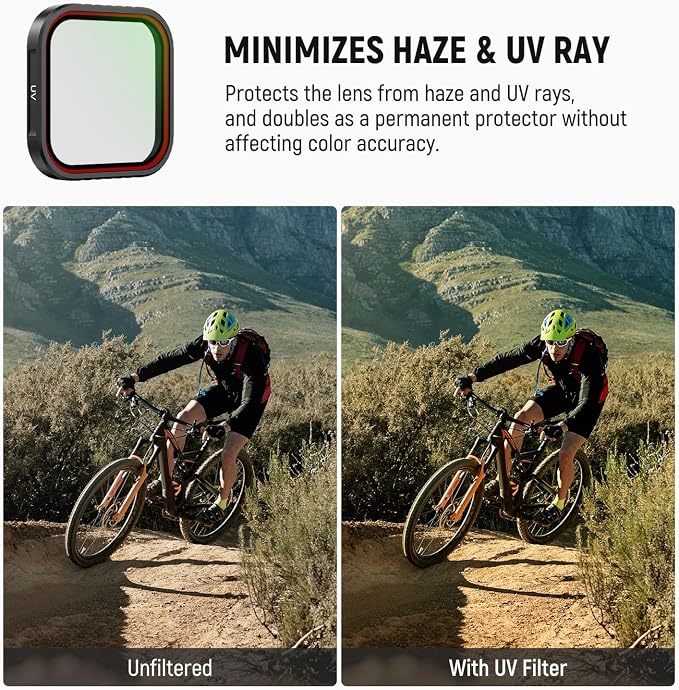 NEEWER 4 Pack ND Filter Set Compatible with Insta360 Ace Pro & Ace Pro 2, ND16/Adjustable CPL/UV/Black Diffusion 1/4 Filter for Mist Cinematic Effect, NOT for Round Octagonal Lens Guard, FL-C29 - Image 4
