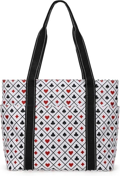 Tote Bag for Women with Laptop Compartment & Cup Holder,Nylon Bag for Work,Travel,Gym,Beach,Teacher,Nurse,School,Mom by HappiePeppie