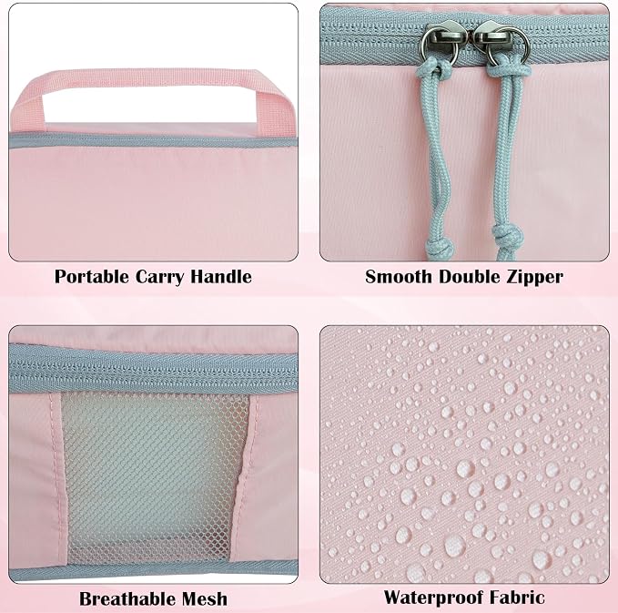 Compression Packing Cubes for Travel Packing Organizers, Mesh Pink, XL | Expandable Travel Cubes for Packing Suitcase Organizer Bags Compression Bags for Travel Accessories - Image 3