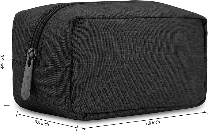 E-Tree Makeup Bag,Medium Travel Make up Pouch for Purse,Zipper Cosmetic Brush Skin Care Case for Women Man,Toiletry Bags,Tech Electronic Organizer,Small Canvas Storage for Personal Items,Black - Image 5