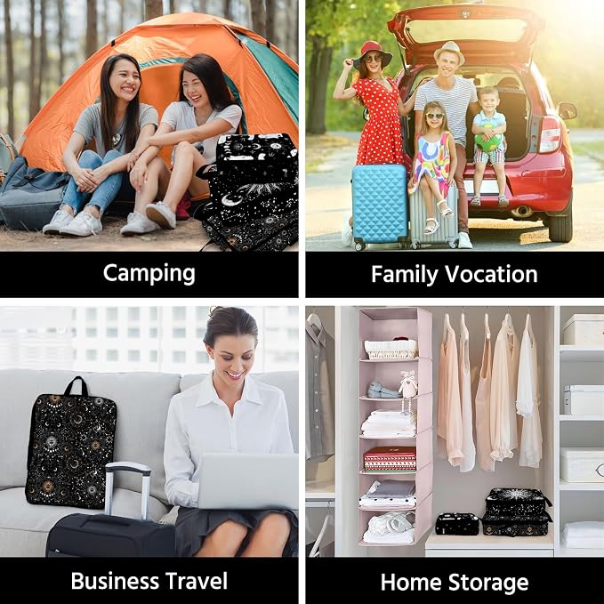 6 Pcs Compression Packing Cubes Waterproof Suitcase Travel Bag Luggage Backpack Organizer Travel Cubes for Packing-Gothic Style - Image 7