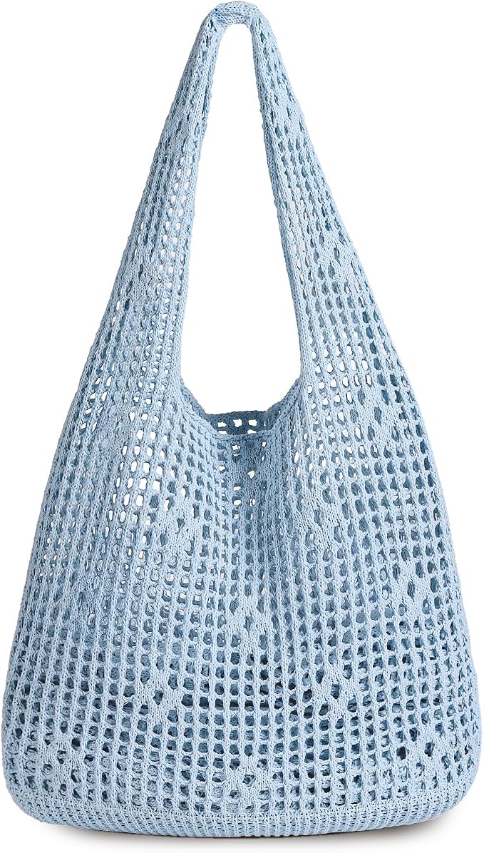 Sightor Crochet Tote Bag, Mesh Beach Bag Knit Summer Hobo Bag for Women | Beach Tote bag Vacation Outfits Aesthetic Boho Bag by Sightor