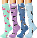 fenglaoda Compression Socks Women Men 4 Pairs, Knee High Support Socks for Running, Sports, Travel, Flight, Nurse by fenglaoda