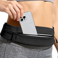Running Belt for Men Women, Water-resistant Fanny Pack with 3 Zipper Pockets & Reflective Safety Strips, Adjustable Waist Pack Jogging Pouch for Phone, Keys & Essentials (Black, Large) by Welcometothesun