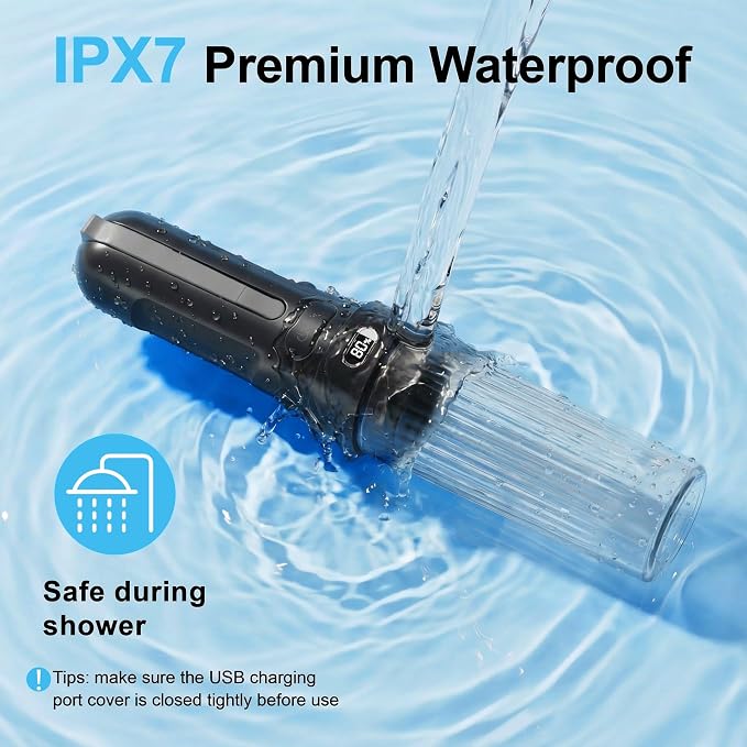 Electric Portable Bidet for Camping & Business Trips, Black | Pocket size whisper-quiet handheld sprayer 3 pressure modes 1600mAh Long-lasting Battery USB-C Rechargable IPX7 Waterproof - Image 6