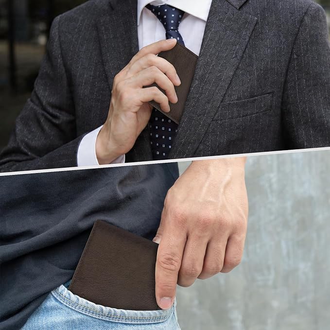 Chelmon Slim Wallet for Men ID Window with RFID Blocking Front Pocket Minimalist Bifold Bussiness Card Holder Gift for Men - Image 6