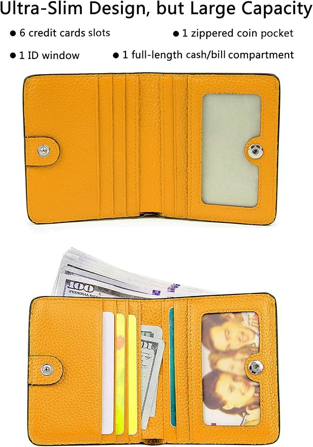 Small Leather Wallet for Women, Ladies Credit Card Holder RFID Blocking Women's Mini Bifold Pocket Purse - Image 2