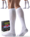3 Pairs Easy On/Off Compression Socks - 15-20 mmHg Moderate Support Socks with Cushioned Sole and Seamless Toe by Bbfrey