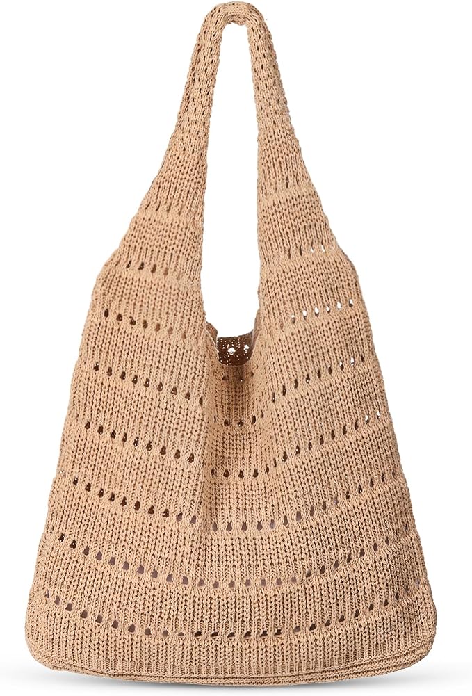 Sightor Crochet Tote Bag, Mesh Beach Bag Knit Summer Hobo Bag for Women | Beach Tote bag Vacation Outfits Aesthetic Boho Bag by Sightor