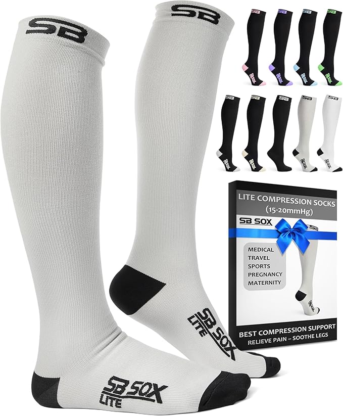 SB SOX Compression Socks for Men & Women (15-20mmHg) | Best Compression Socks for Flying, Medical, Sports, Wide Calf Fit, Pregnancy, and Daily Wear by SBSOX