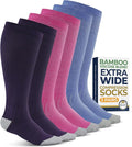 Pembrook 3 Pairs Plus Size Compression Socks Wide Calf - Bamboo Viscose Compression Socks for Women Wide Calf by Pembrook