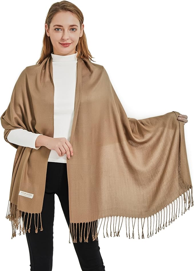 Soft Silky Pashmina Shawl Wraps Solid Colors Scarf for Wedding Evening Dresses - Image 4
