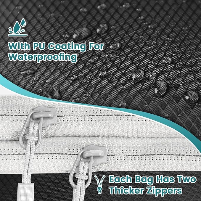 LANSKLBD 4/6/8 Set Packing Cubes for Suitcases Travel Luggage Packing Organizers,Travel Accessories Essentials Luggage Organizer with Shoe/Tioletry/Laundry Bag (Black, 4 set) - Image 3