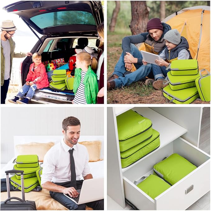 Gonex Compression Packing Cubes, 4-Piece Expandable Travel Organizers | Double-Zip Compression, Space-Saving Design, Ripstop Fabric, Carry-On & Backpack Friendly, Family & Business Travel - Image 9