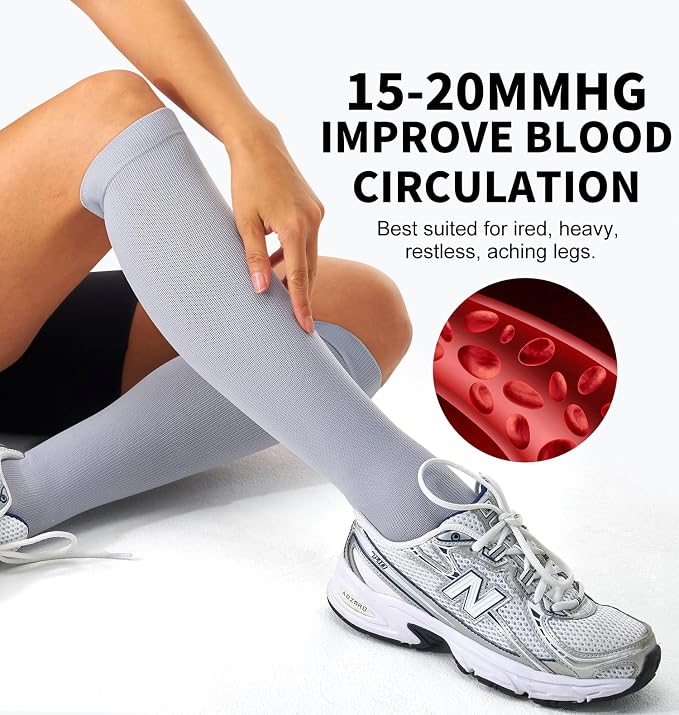 Compression Socks for Women & Men (3 pairs) - Best Support for Nurses, Running, Hiking, Recovery & Flight Socks - Image 4
