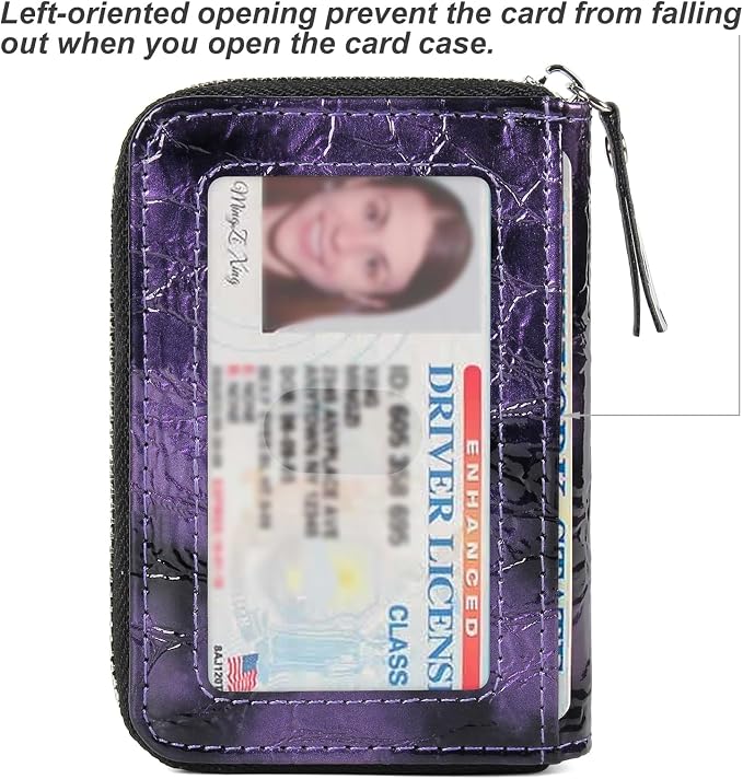 Credit Card Wallet, RFID Card Case Wallet, Zipper Card Cases Holder for Men Women, RFID Blocking, KeyChain Wallet, Compact Size Card Organizer Case for Women - Image 2