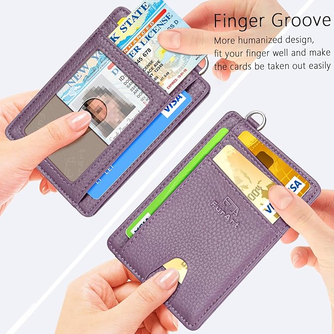FurArt Slim Minimalist Wallet RFID Credit Card Holder for Men | slim minimalist compact rfid id window thin - Image 3