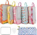 7 Pcs Compression Packing Cubes Travel for Suitcases, Luggage Organizer Washable Storage Bags Set for Backpack Travel- Packaging Cubes for Carry-Ons and Storage by Hitanfe