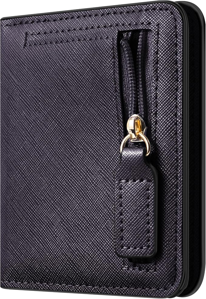 Toughergun Women’s Small Slim Leather Wallet with RFID Protection, Compact Bifold Mini Purse with Clear ID Window - Image 2