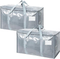 TICONN 2 Pack Extra Large Moving Bags Heavy Duty with Zippers & Carrying Handles, Durable Storage Bags Moving Boxes for Closet Organizers and Storage (2 Pack, Light Grey) by TICONN