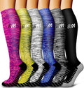 6 Pack Copper Compression Socks for Women and Men Circulation-Best Support for Medical,Running,Nursing,Athletic by Bluemaple