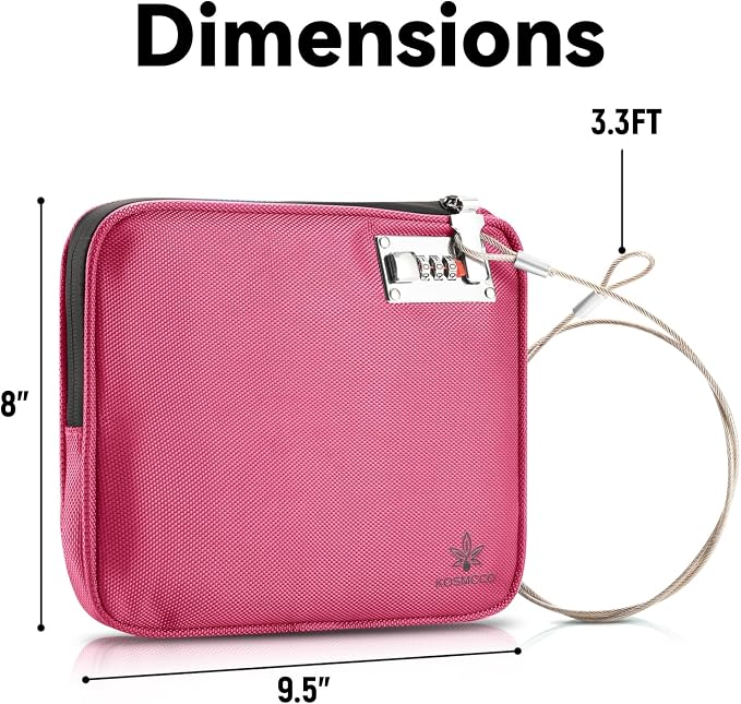 KOSMCCO Anti Theft Beach Locking Bag, Portable Travel Safe, Rose Red | Lockable Design, Holds Phone Wallet and Keys, Compact and Durable, Ideal for Beach Pool and Vacation - Image 6