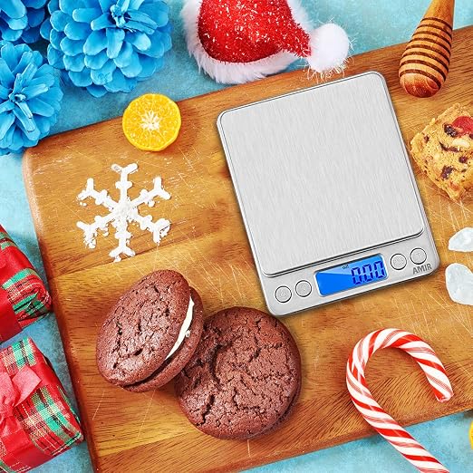 (Upgraded) AMIR Digital Kitchen Scale, 500g Mini Pocket Jewelry Scale, Food Scale, Coffee Scale, Back-Lit LCD Display, 2 Trays, 6 Units, Auto Off, Tare, PCS, Stainless Steel (Batteries Included) - Image 7