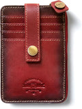 ID Stronghold RFID Blocking Front Pocket Wallet – Slim Minimalist Genuine Leather Wallet with Zipper Coin Pocket (Mega Red) by IDStronghold