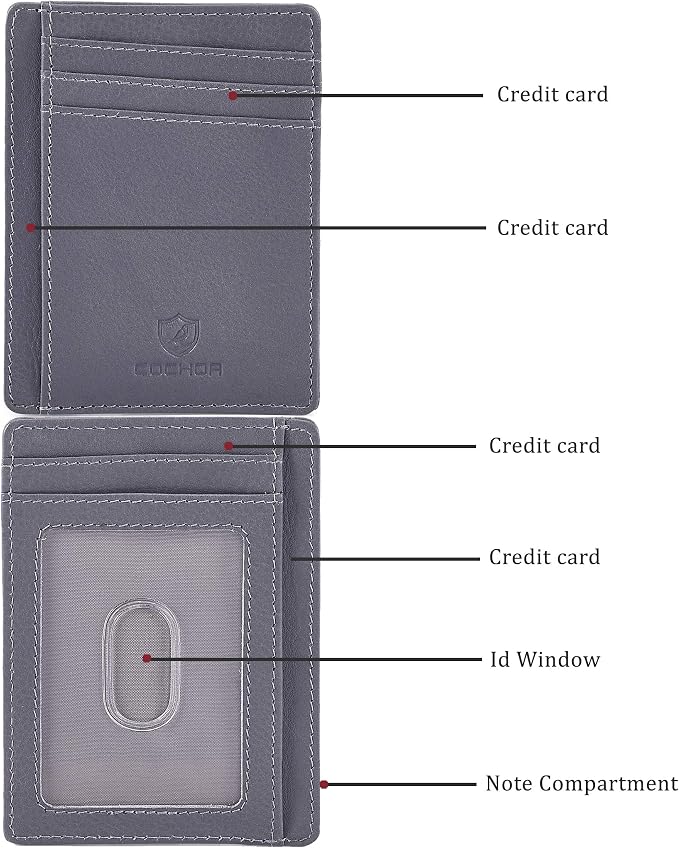 Front Pocket Wallet for Men Women Slim Minimalist Real Leather RFID Blocking Credit Card Holder - Image 4