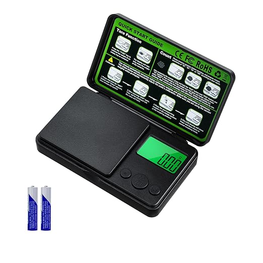 0.01g/500g Digital Milligram Scale, Pocket Micro Scale with Tare Weight Function,Calibration Weight ＆ Backlit LCD Display, Mini Precision Scale for Weighing Powder, Gold, Jewelry, Mini Food by Wigearss