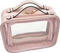JAZD Clear Makeup Bag Toiletry Bag for Women Cosmetic Case Large Capacity Travel Make Up Bag Organizer Transparent Storage Compartment TSA Approved by JAZD