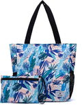 ETidy Large Capacity Foldable Tote Bag With Zipper | Water-resistant, Lightweight, Sandproof, Beach Bag, Gym Bag, Travel Shopping Bag by ETidy