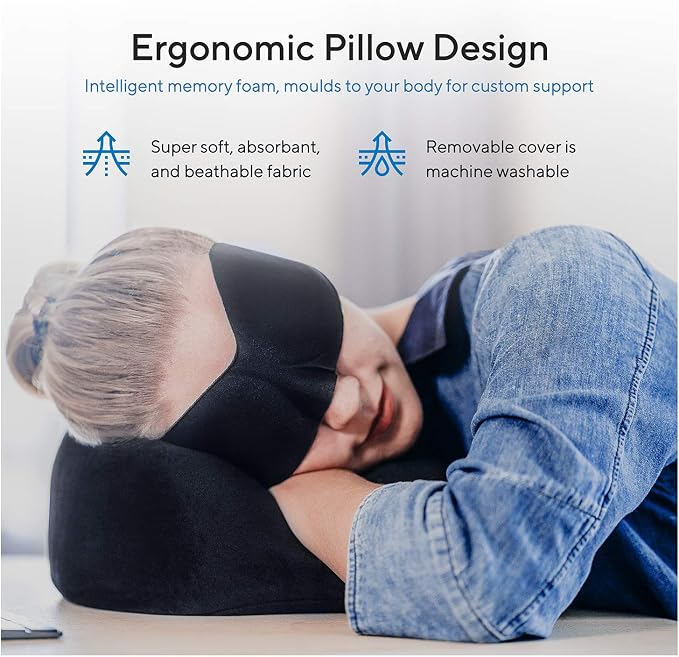 Travel Blanket Luxury Travel Set - Ergonomic Airplane Neck Pillow 100% Pure Memory Foam and Super Soft Fleece Blanket - Premium 3D Sleep Mask & Earplugs - Ultimate 4-in-1 Traveling Kit Black - Image 4