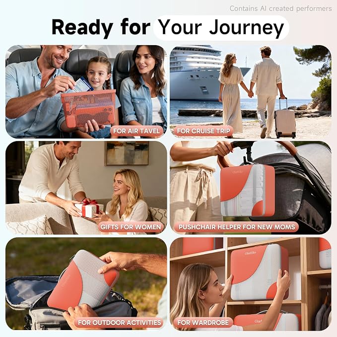 9 Set Packing Cubes for Travel, Gifts for Women Mom,Anti-Tearing Suitcase Organizer,OlarHike Vacation Essentials & Accessories for Cruise Ship - Image 10