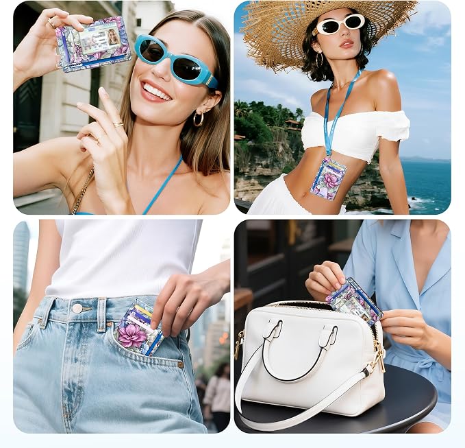 Mayski Slim Wallet, Credit Card Holder for Women, Minimalist Front Pocket RFID Blocking Card Cases, Small Wallet Women Men(Happy Flower) - Image 7