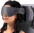 Travel Pillow, Airplane Neck Pillow with 3D Eye Mask for Sleeping | Round Edge Plane Head Strap 360°Headrest Support for Long Flight, Stop Bobblehead, Travel Essential for Car Road Trip Grey by Bonairest