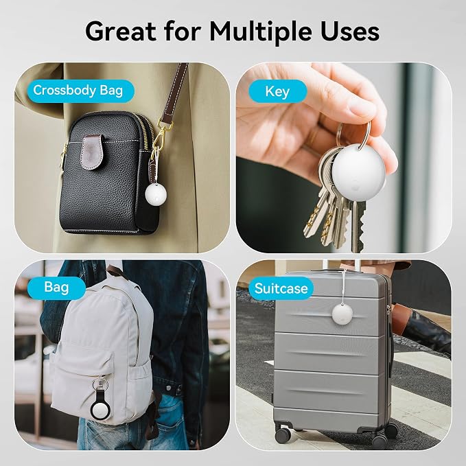 Air Tracker Tag-2 Pack for Android/iOS - [Apple MFi Certified] | Bluetooth Air Smart Tags Works with Apple Find My/Find Hub APP, Key Finders, Item Locator for Keys, Bags, Suitcases, Luggage - Image 8