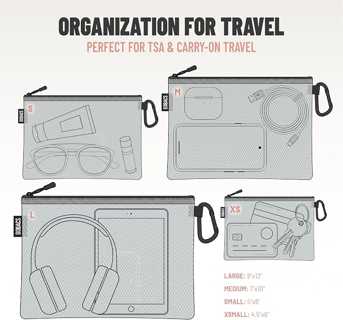 Air Production Multi‑Size Clear Zipper Pouch (4‑Pack) – Cable Organizer & Travel Gear Bag for Electronics, Camera Accessories, Tool Pouch & Small Tech Storage (Pink) - Image 6