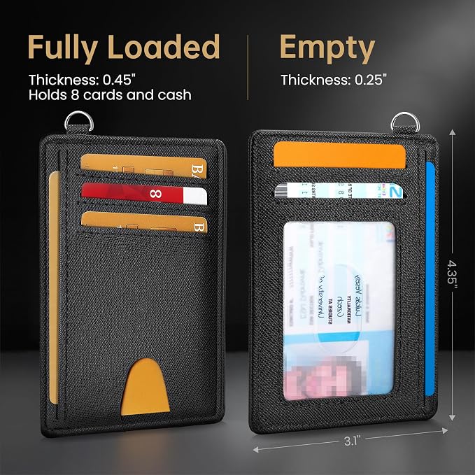 Mayski Slim Wallet, Credit Card Holder for Women, Minimalist Front Pocket RFID Blocking Card Cases, Small Wallet Women Men(Cross Black) - Image 8