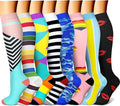 CHARMKING Compression Socks for Women & Men Circulation (8 Pairs) 15-20 mmHg Best Calf Socks Support for Athletic Cycling by CHARMKING