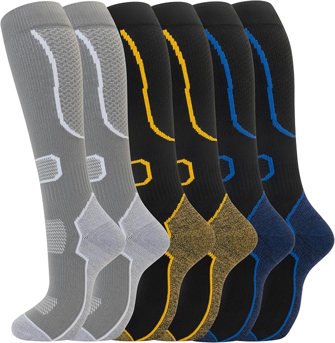 fenglaoda 6 Pairs Compression Socks for Women & Men Knee High Cute Circulation Socks for Nurse Pregnant Travel Athletic by fenglaoda