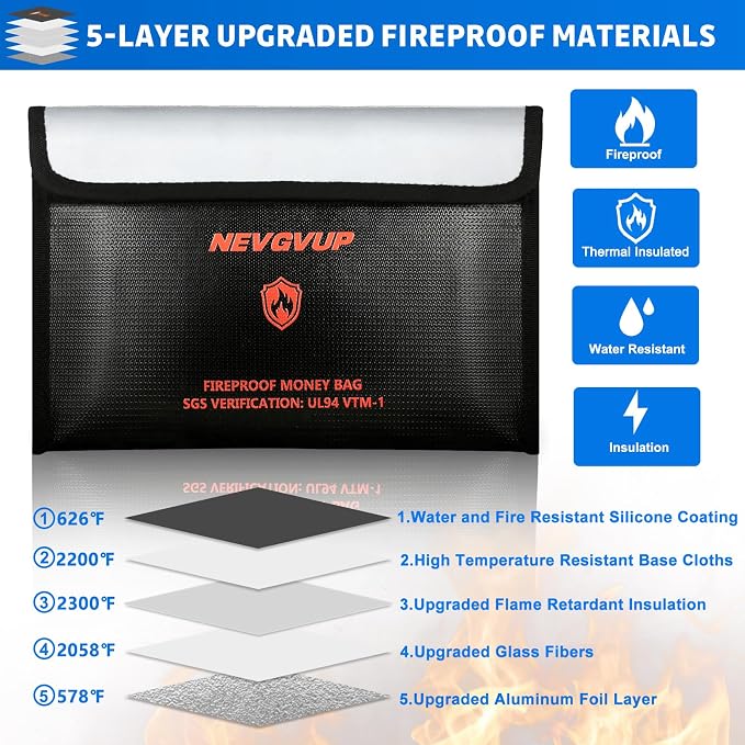 Diversion Book Safe with 4200°F Fireproof Money Bag and Combination Lock, 10.5" x 7.9" x 2.5" Fake Book Hidden Storage Safe, Hollow Secret Portable Metal Storage Box for Cash, Valuables - Image 8