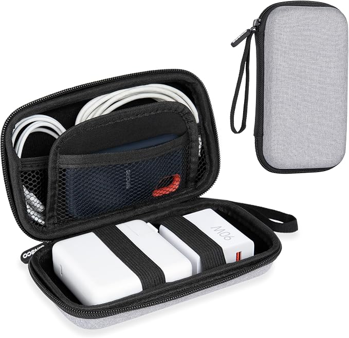 Ginsco Hard Shell Protection Case Electronic Accessories Organizer Pouch for MacBook Air/pro Adapter Chargers Cables Power Bank, for Sandisk Portable SSD Flash Disk SD Card,Compact Travel Tech Case by Ginsco