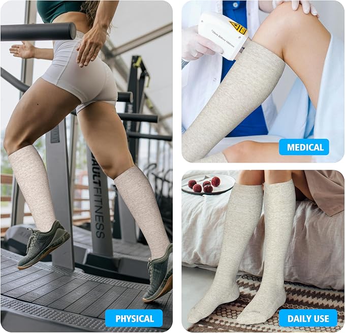 LEVSOX Cotton Compression Socks for Women&Men 20-30mmHg Knee High Cute Support Sock for Nurses Pregnancy Travel - Image 7