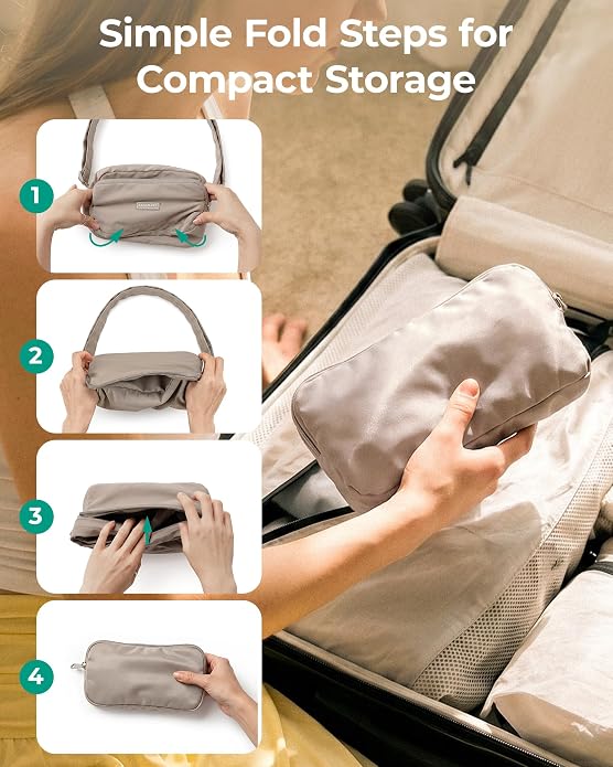 BAGSMART Mini Foldable Crossbody Bags for Women, Cute Travel Purses | 2.4L mini for daily travel campus, water-resistant sling bag, cute travel purse, classic shoulder bag - Image 4