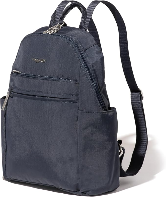 Baggallini Securtex® Anti-theft Vacation Travel Backpack 10x13 Slash-Resistant Nylon Daypack w/RFID, French Navy - Image 7
