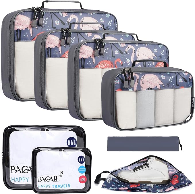 BAGAIL 8 Set/9 Set Packing Cubes Luggage Packing Organizer for Travel, Suitcase Packing Bags for Travel Accessories - Image 7