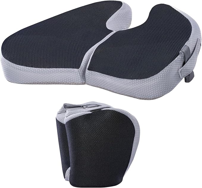 Travel Cushion Airplane Seat, Small Foldable Hemorrhoid Pillow | Compact Airplane Memory Foam Seat Cushion For Long Flights, Travel Essentials For Comfort, Sciatica Pain Relief by TravelEssential
