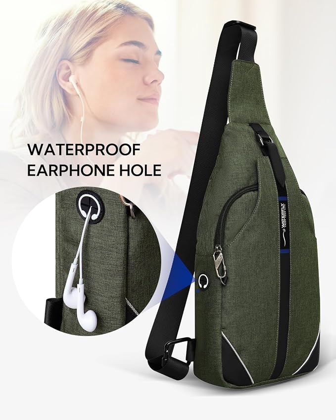 WATERFLY Medium Crossbody Sling Backpack Anti Theft Backpack for Traveling Chest Shoulder Bag - Image 7